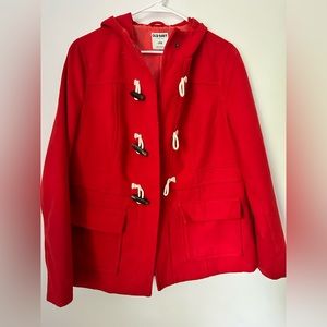 Red Old Navy Wool Coat with Hood! ❤️
